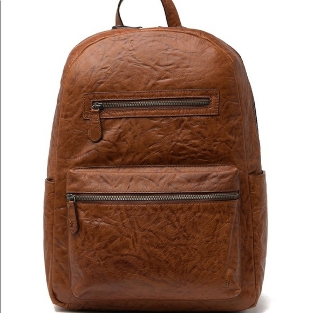 NEW Frye Tan Crafted Rugged Leather Backpack, LG